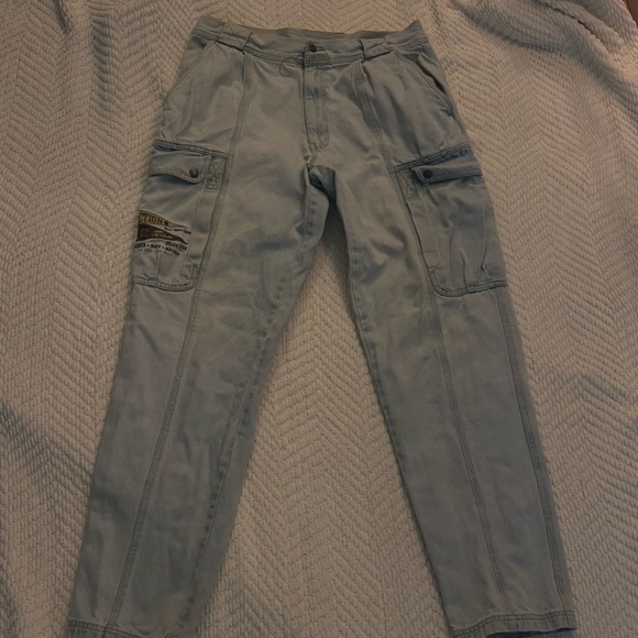 Vintage Rare Bugle Boy Light Blue Embroidered Pants - Picture 1 of 5